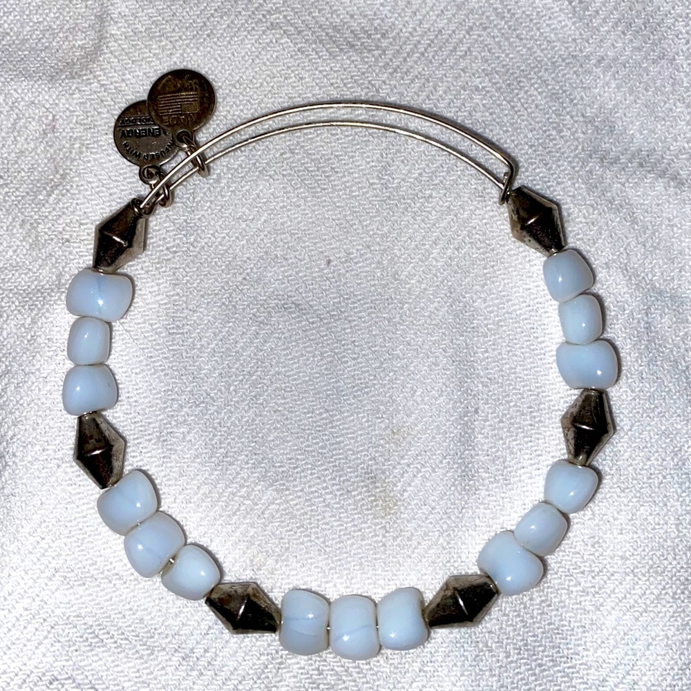 Alex and Ani White beaded charm bracelet